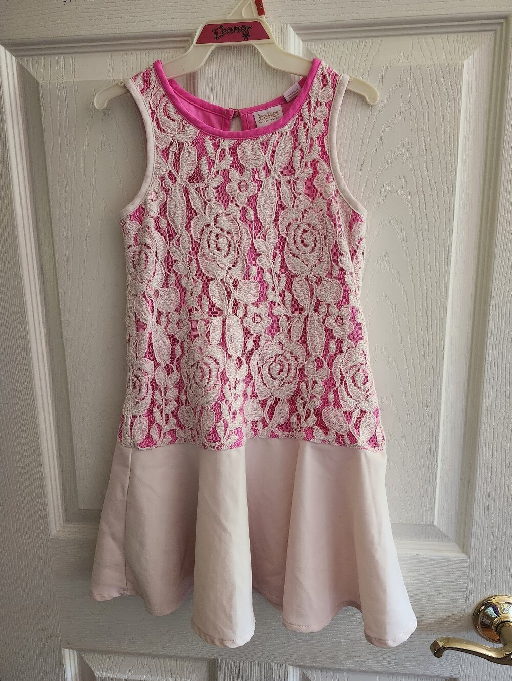 Ted Baker Floral Lace Overlay Drop Waist Dress For Kid Girl - Size 6